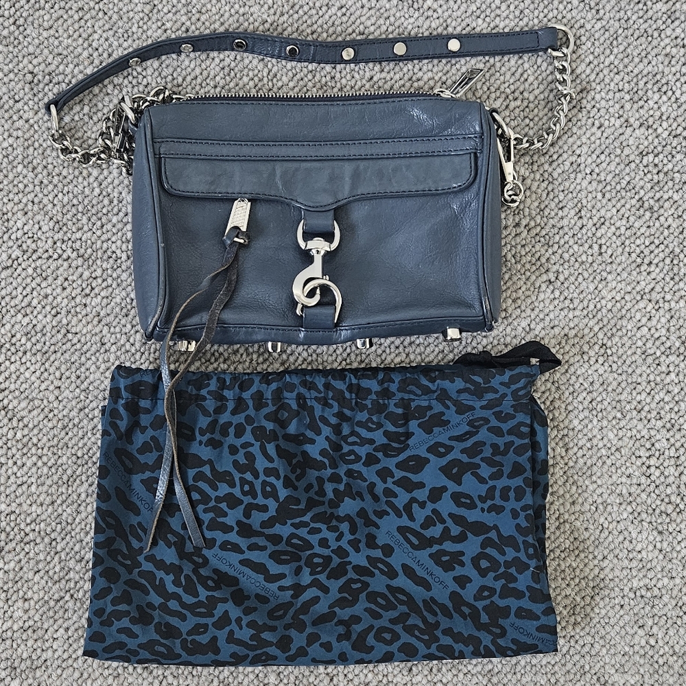 Rebecca Minkoff Mini M.A.C. blue with silver hardware